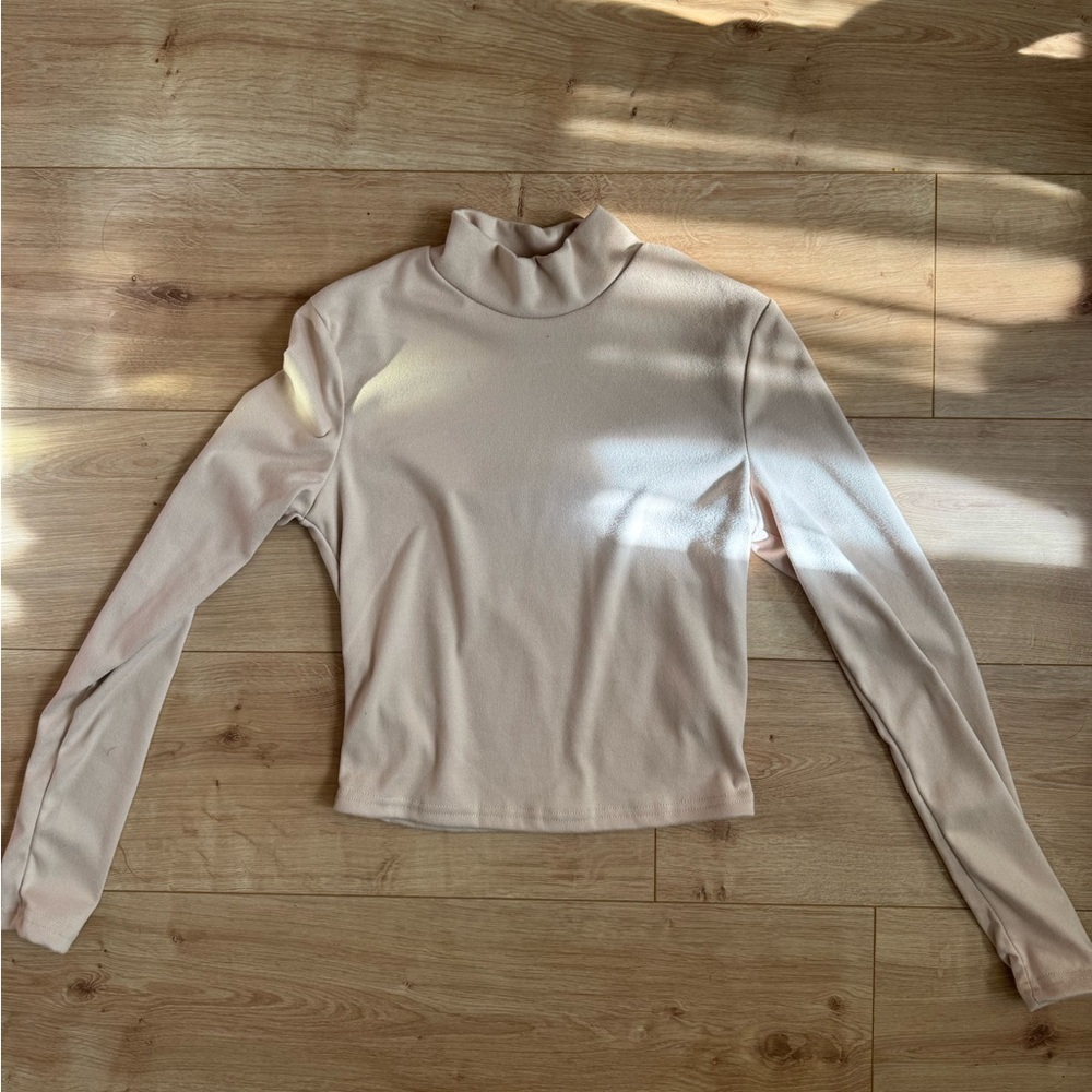 Beige Mockneck Top - Picture 1 of 3